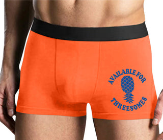 Available for Threesomes - Swinger Pineapple - Mens Orange Boxer Brief