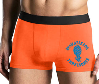 Available for Threesomes - Swinger Pineapple - Mens Orange Boxer Brief