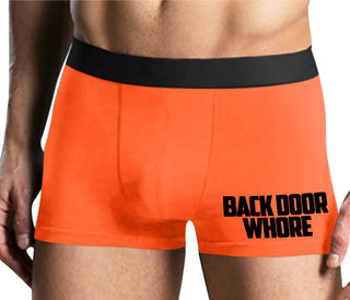 Back Door Whore - Mens Orange Boxer Brief