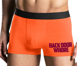 Back Door Whore - Mens Orange Boxer Brief