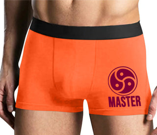 Master with BDSM Logo - Mens Orange Boxer Brief