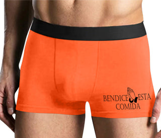 Bendice Esta Comida - Bless This Meal - Mens Orange Boxer Brief
