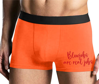 Blow Jobs Are Real Jobs - Mens Orange Boxer Brief