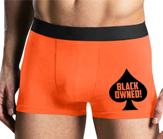 Black Owned - Queen of Spades - Mens Orange Boxer Brief