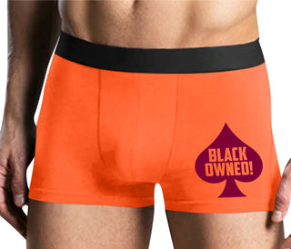 Black Owned - Queen of Spades - Mens Orange Boxer Brief