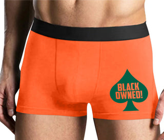 Black Owned - Queen of Spades - Mens Orange Boxer Brief
