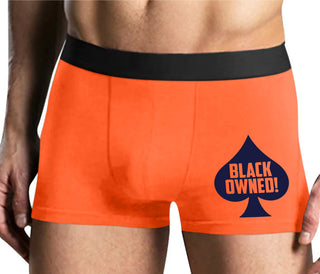 Black Owned - Queen of Spades - Mens Orange Boxer Brief