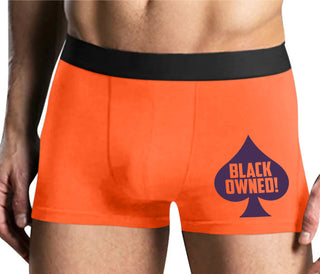Black Owned - Queen of Spades - Mens Orange Boxer Brief