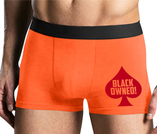 Black Owned - Queen of Spades - Mens Orange Boxer Brief