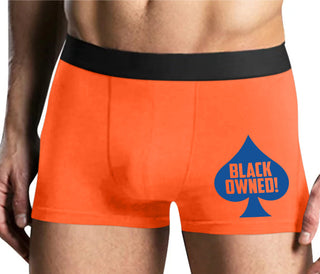 Black Owned - Queen of Spades - Mens Orange Boxer Brief