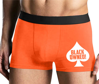 Black Owned - Queen of Spades - Mens Orange Boxer Brief