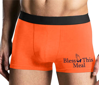 Bless This Meal - Mens Orange Boxer Brief