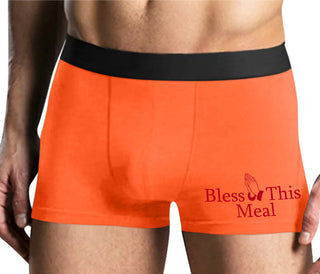 Bless This Meal - Mens Orange Boxer Brief