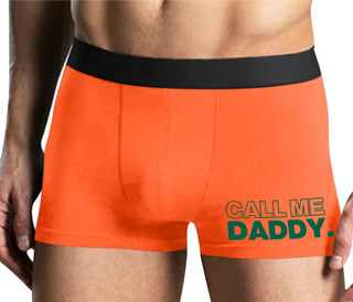 Call Me Daddy - Mens Orange Boxer Brief