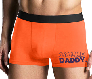 Call Me Daddy - Mens Orange Boxer Brief