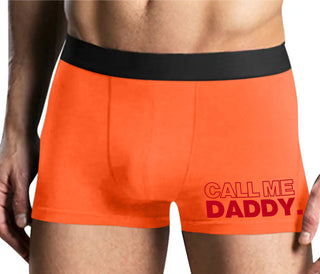Call Me Daddy - Mens Orange Boxer Brief