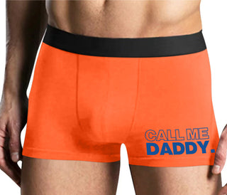 Call Me Daddy - Mens Orange Boxer Brief