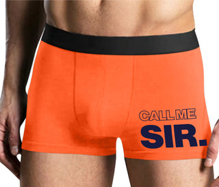 Call Me Sir - Mens Orange Boxer Brief