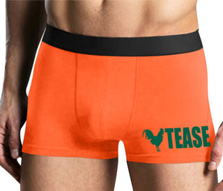 Cock Tease - Rooster - Mens Orange Boxer Brief