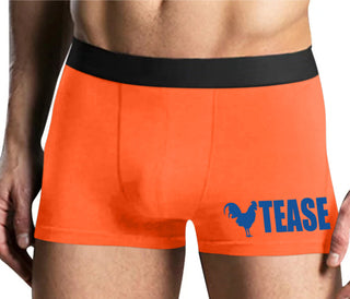 Cock Tease - Rooster - Mens Orange Boxer Brief
