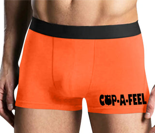 Cop A Feel - Police Love - Mens Orange Boxer Brief