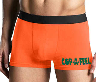 Cop A Feel - Police Love - Mens Orange Boxer Brief
