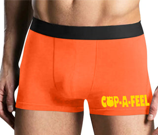 Cop A Feel - Police Love - Mens Orange Boxer Brief