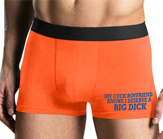 My Cuck Boyfriend Knows I Deserve A Big Dick - Mens Orange Boxer Brief