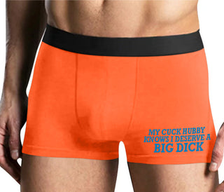 My Cuck Husband Knows I Deserve A Big Dick - Mens Orange Boxer Brief