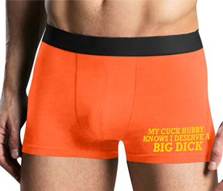 My Cuck Husband Knows I Deserve A Big Dick - Mens Orange Boxer Brief