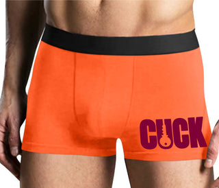 Cuck - Lock Logo - Mens Orange Boxer Brief