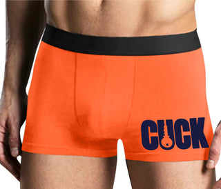 Cuck - Lock Logo - Mens Orange Boxer Brief