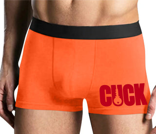 Cuck - Lock Logo - Mens Orange Boxer Brief