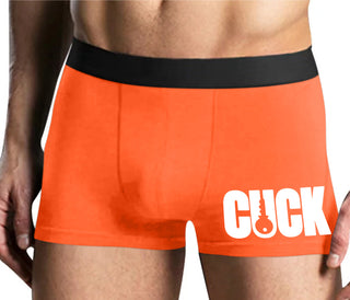 Cuck - Lock Logo - Mens Orange Boxer Brief