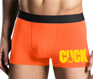 Cuck - Lock Logo - Mens Orange Boxer Brief
