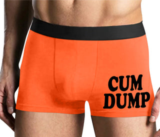 Cum Dump - Bold Design - Mens Orange Boxer Brief