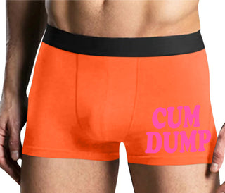 Cum Dump - Bold Design - Mens Orange Boxer Brief