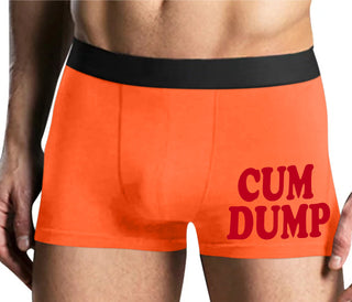 Cum Dump - Bold Design - Mens Orange Boxer Brief