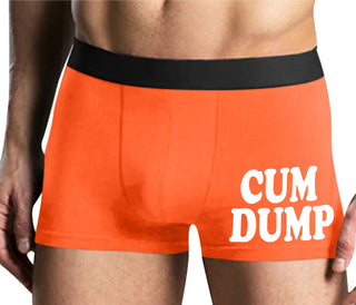 Cum Dump - Bold Design - Mens Orange Boxer Brief