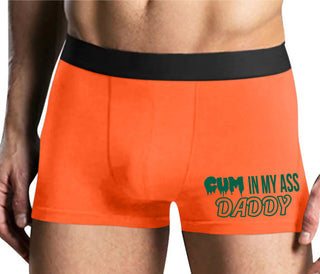 Cum In My Ass Daddy - Mens Orange Boxer Brief