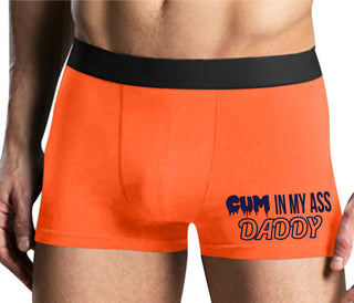 Cum In My Ass Daddy - Mens Orange Boxer Brief