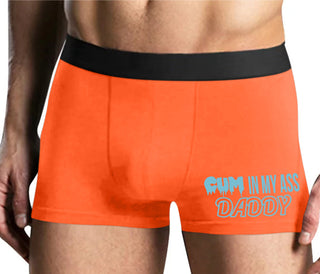 Cum In My Ass Daddy - Mens Orange Boxer Brief