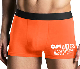 Cum In My Ass Daddy - Mens Orange Boxer Brief