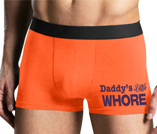 Daddys Little Whore - Mens Orange Boxer Brief