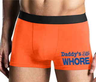 Daddys Little Whore - Mens Orange Boxer Brief