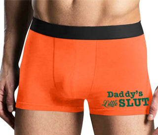 Daddys Little Slut - Mens Orange Boxer Brief