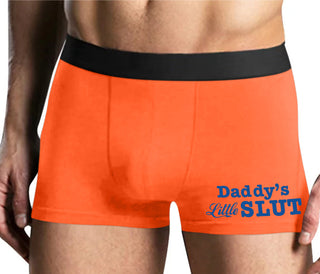 Daddys Little Slut - Mens Orange Boxer Brief
