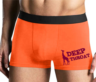 Deep throat - Giraffe Funny Logo - Mens Orange Boxer Brief
