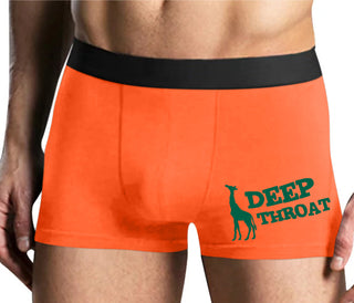 Deep throat - Giraffe Funny Logo - Mens Orange Boxer Brief