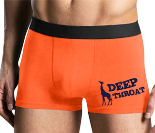 Deep throat - Giraffe Funny Logo - Mens Orange Boxer Brief